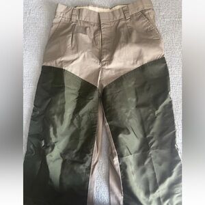 LL BEAN LADIES TAN/KHAKI/GREEN UPLAND HUNTING HIKING BRUSH PANTS - FITS SIZE 10